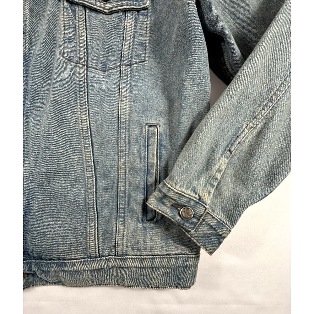 Vintage Harley Davidson Jean Denim Jacket Sz M Logo Patch Blue Trucker Biker - Picture 7 of 13